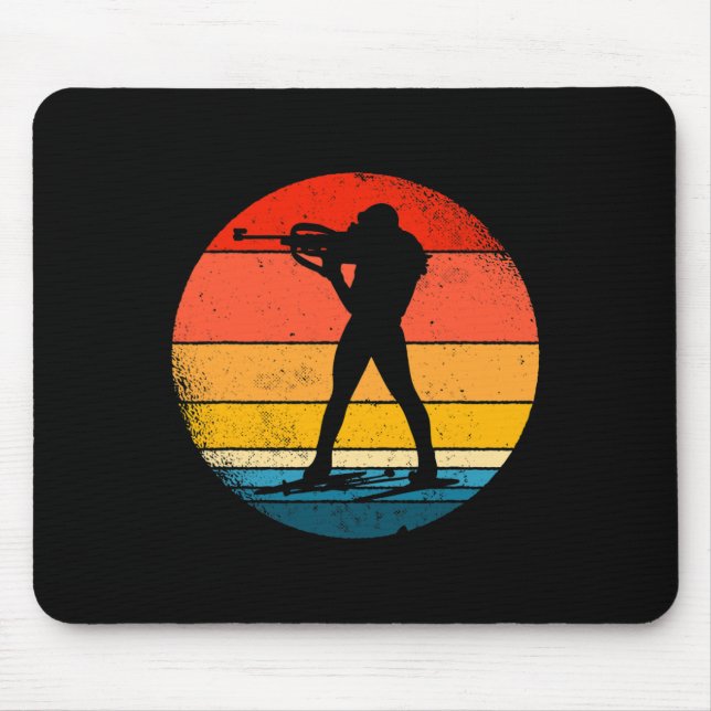 Tapis De Souris Retro Biathlon Design Vélo de ski de fond (Devant)