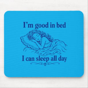 Tapis De Souris Retro Bien Au Lit Peut Dormir Jour Drôle De Sommei