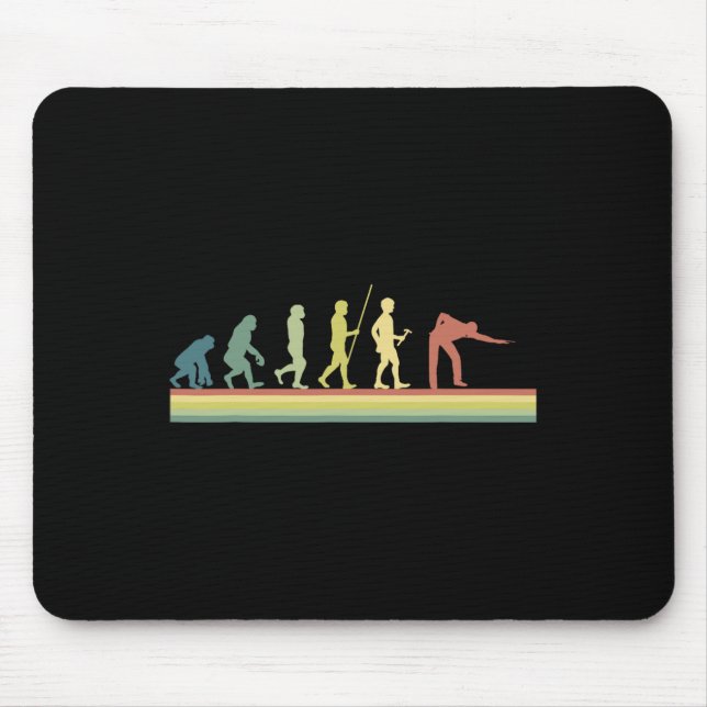 Tapis De Souris Retro Billiards Human Evolution Lover Pool Cadeau  (Devant)