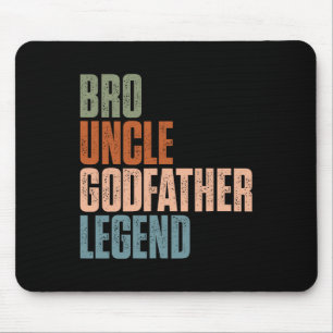 Tapis De Souris Retro Bro Oncle Parrain Légende Uncles amusants Fi