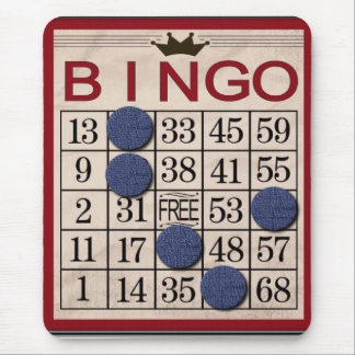 Tapis De Souris Rétro carte de bingo-test drôle