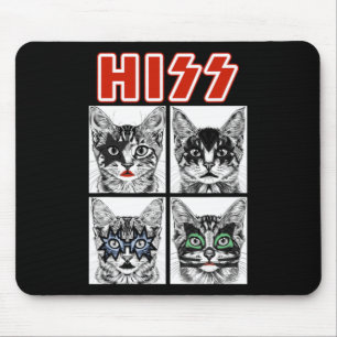 Tapis De Souris Retro Cat Rock Music Concert Band Men Kids Women F