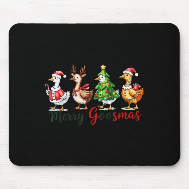 Tapis De Souris Retro Christmas Goose Xmas Merry Goosmas  (Devant)