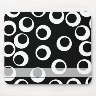 Tapis De Souris Rétro conception noire et blanche à la mode.