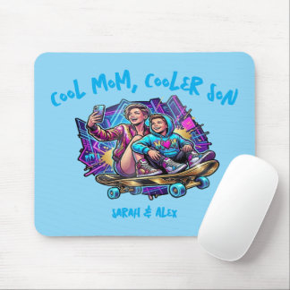 Tapis de souris rétro Cool Mom Cooler Son | Nom pe