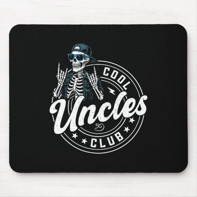 Tapis De Souris Retro Cool Uncles Club Funny Skeleton New Uncle Me (Devant)