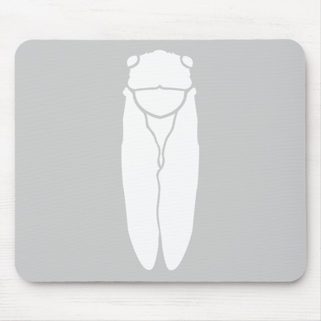 Tapis De Souris Rétro copie blanche d'insecte de cigale (Devant)