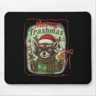 Tapis De Souris Retro Coquette Merry Trashmas Raccoon Christmas Cu