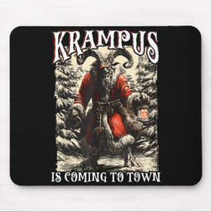 Tapis De Souris Retro Creepmas Krampus Arrive En Ville Humour Noir