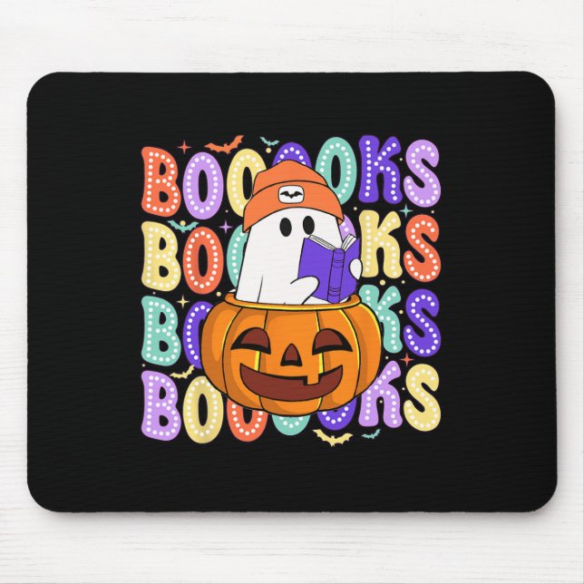 Tapis De Souris Retro Cute Ghost Enseignant Halloween Librairie Li (Devant)