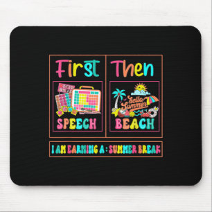 Tapis De Souris Rétro D'abord Discours Puis Plage Je Gagne Un