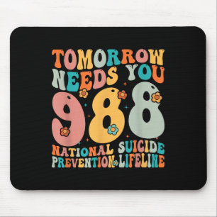 Tapis De Souris Retro Demain a besoin de vous 9-8-8 Prévention du