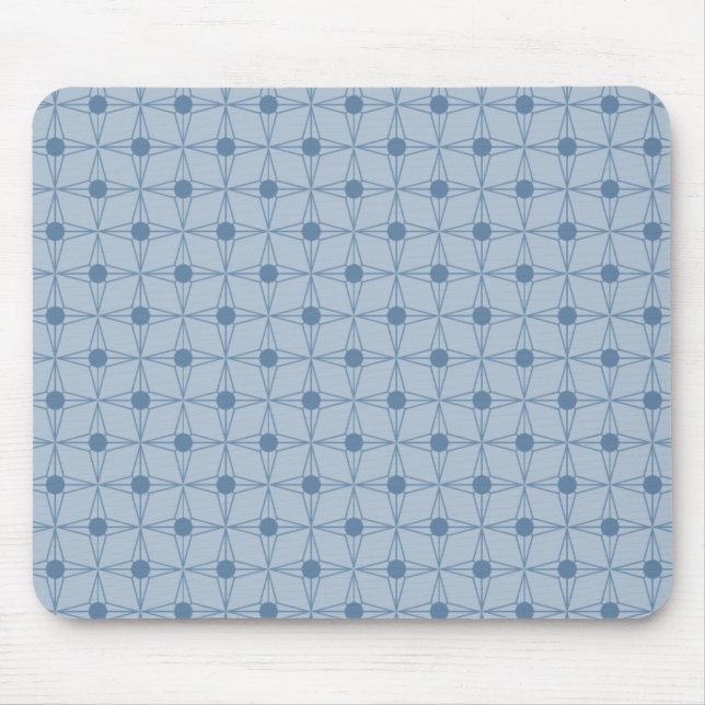 Tapis De Souris Retro Dotted Star Mousepad, Blue (Devant)