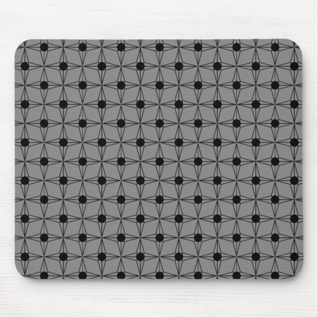 Tapis De Souris Retro Dotted Star Mousepad, Gray (Devant)
