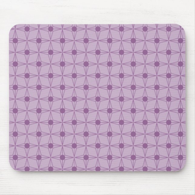 Tapis De Souris Retro Dotted Star Mousepad, Purple (Devant)