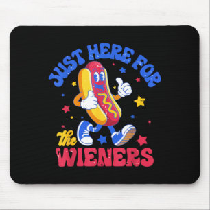 Tapis De Souris Retro Drôle Hotdog 4 Juillet Je Suis Ici Pour Les
