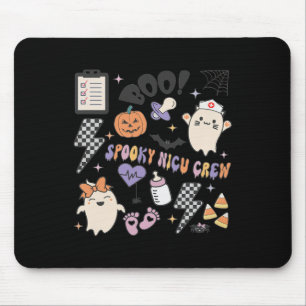 Tapis De Souris Retro Éffrayant NICU Infirmière Halloween Cute Cit