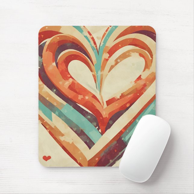 Tapis De Souris Rétro en forme de coeur (Avec souris)