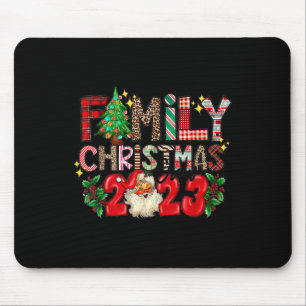 Tapis De Souris Retro Famille de Noël Crew 2023 Famille correspond