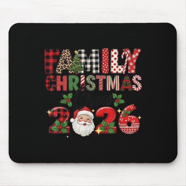 Tapis De Souris Retro Family Christmas Crew 2026 Squad Family Matc (Devant)