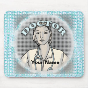 Tapis De Souris Rétro Femme Docteur Souris Pad