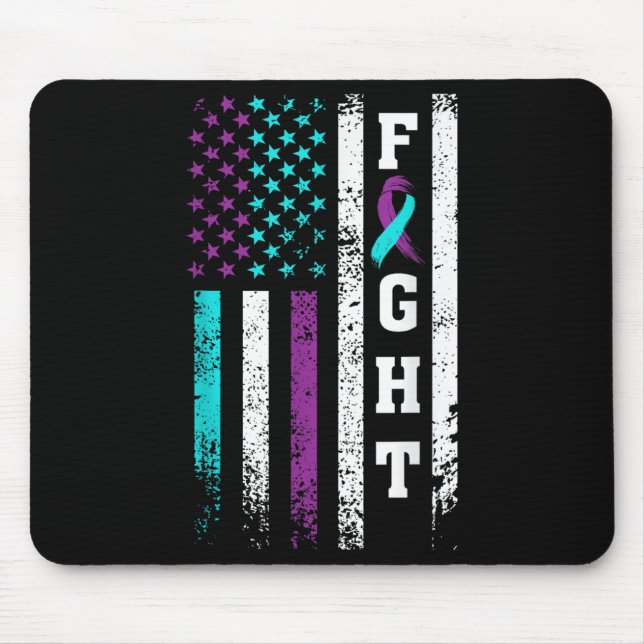Tapis De Souris Retro Fight Suicide Prevention Awareness Us Flag  (Devant)