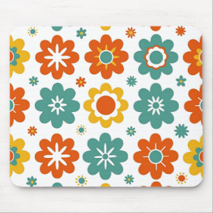 Tapis De Souris Rétro Fleur Géométrique Pouvoir des Années 70 Bohè