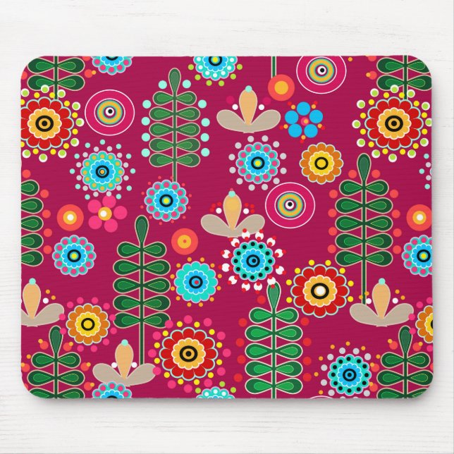Tapis De Souris Rétro, Flower Patch (Devant)