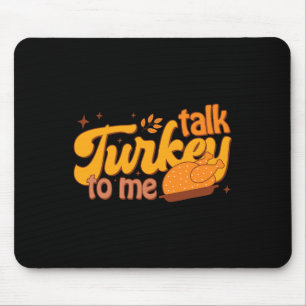 Tapis De Souris Retro Funny Automne Thanksgiving mignon Parler Tou
