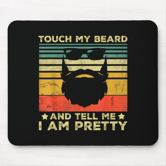Tapis De Souris Retro Funny Beard Quote Gift For Bearded Men And L (Devant)