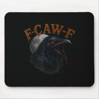 Tapis De Souris Retro Funny F Caw F Crow Et Bird Moon