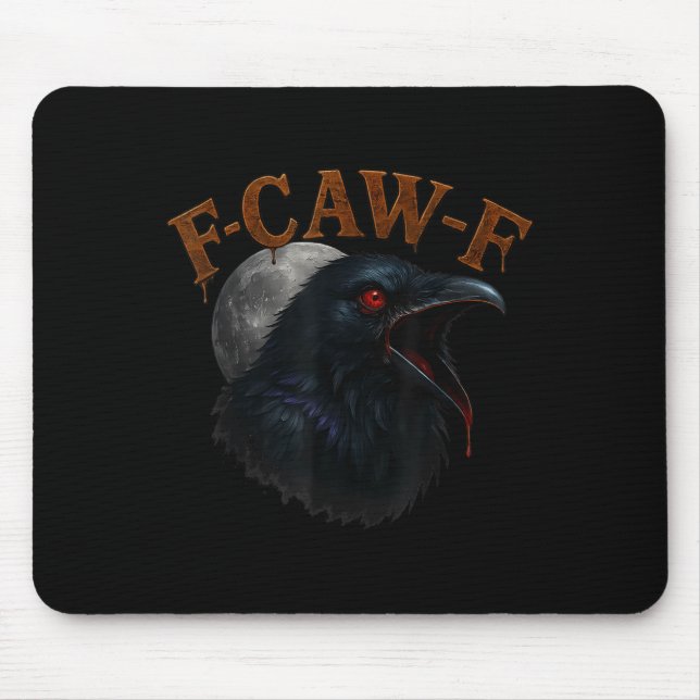 Tapis De Souris Retro Funny F Caw F Crow Et Bird Moon (Devant)