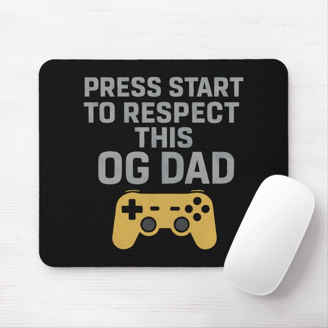 Tapis De Souris Retro Gamer Papa Respecter Citation (Avec souris)