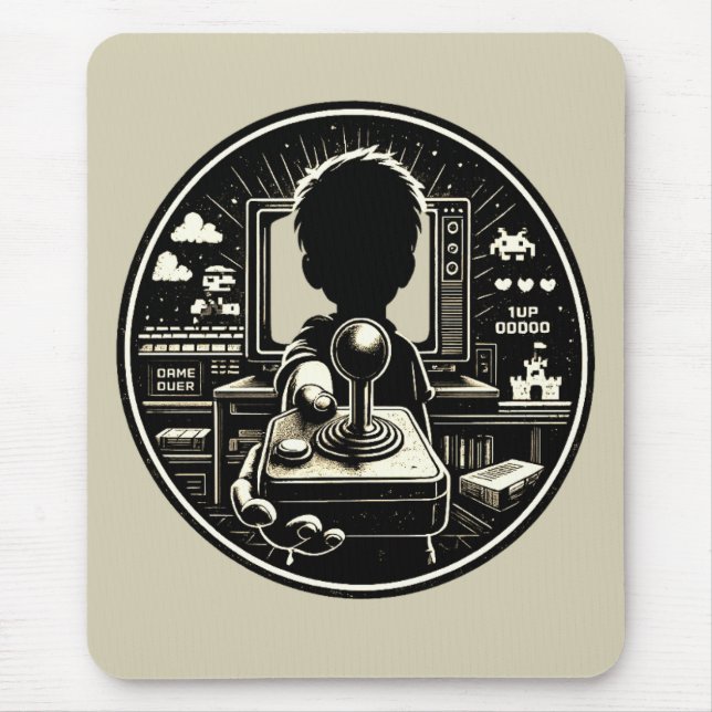Tapis de souris Retro Gaming Art manette de jeu (Devant)