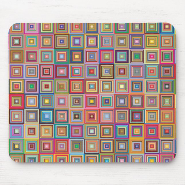 Tapis De Souris Retro Geometric Square Tile Pattern (Devant)