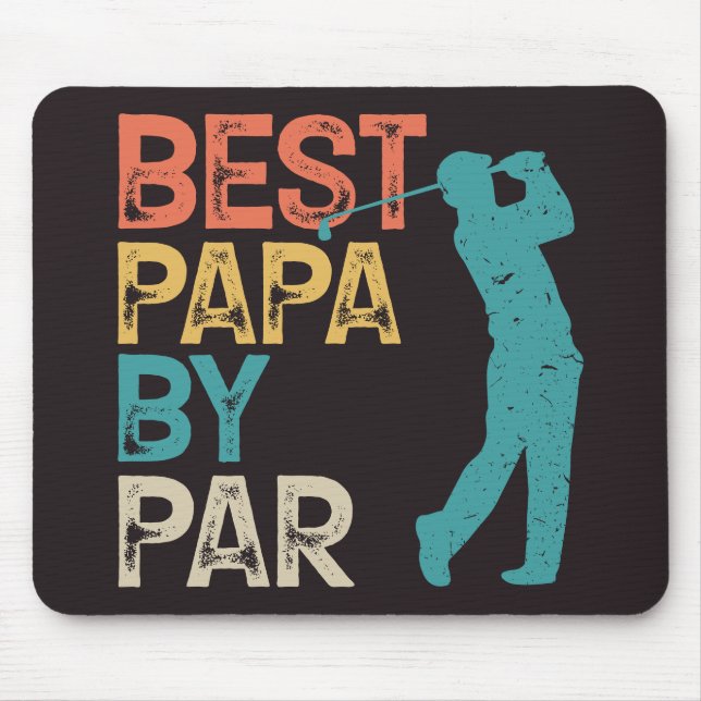 Tapis De Souris Retro Golfer - Best Papa By Par (Devant)
