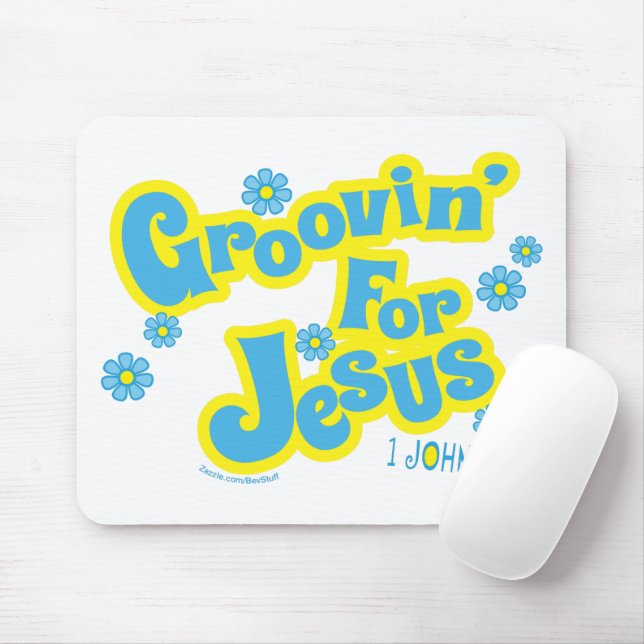 Tapis De Souris Retro Groovin' Pour Jesus Christian Mouse Pad (Avec souris)