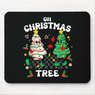 Tapis De Souris Rétro Groovy Oh Sapin de Noël Gâteau Pyjama Xmas K