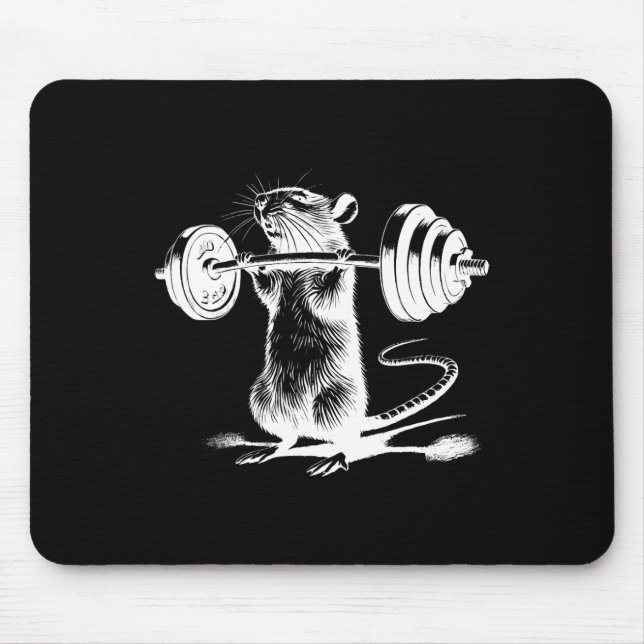 Tapis De Souris Retro Gym Rat Fitness Bodybuilding Workout Weight  (Devant)