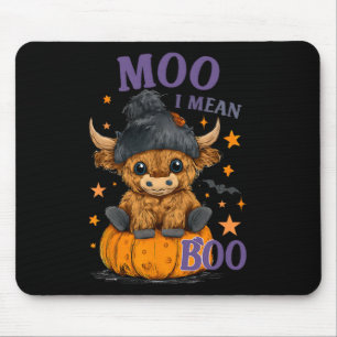 Tapis De Souris Retro Halloween Cow Moo I Signifie Boo Funny Autom