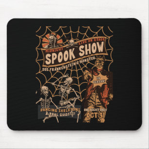Tapis De Souris Retro Halloween Squelette Horreur Monster Midnight