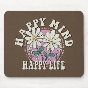 Tapis De Souris Retro Happy Mind Happy Life
