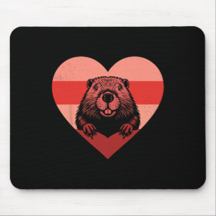 Tapis De Souris Retro Heart Castor Vintage Saint-Valentin Femmes H