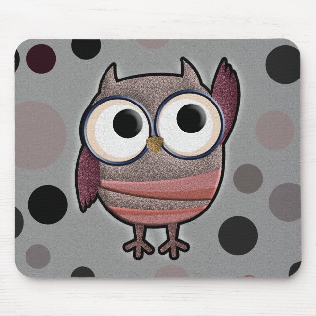 Tapis De Souris Rétro hibou (Devant)