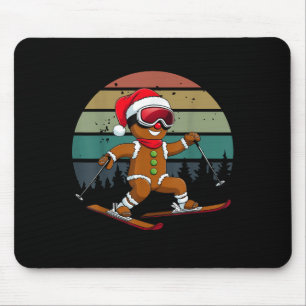 Tapis De Souris Rétro homme en pain d'épices de soleil Ski Santa H
