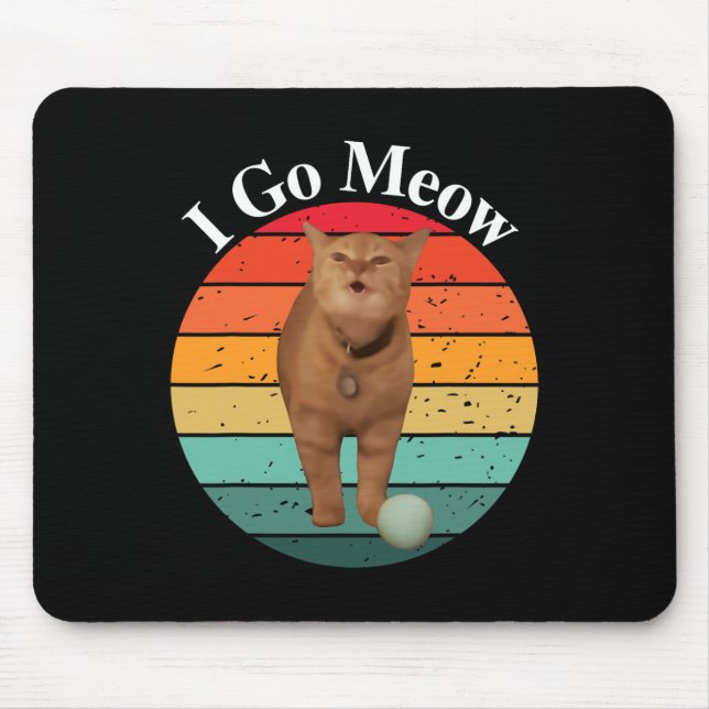Tapis De Souris Retro I Go Meow Funny Chat chanter mème (Devant)