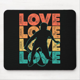 Tapis De Souris Retro I Love Badminton Thème Design graphique