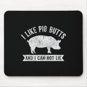 Tapis De Souris Rétro J'aime les fesses de porc et je ne peux pas