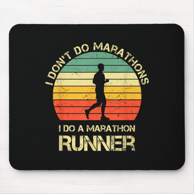 Tapis De Souris Rétro Je ne fais pas de marathons je fais un coure (Devant)