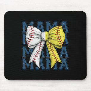 Tapis De Souris Retro Jour Softball Baseball Mama Sports Équipe